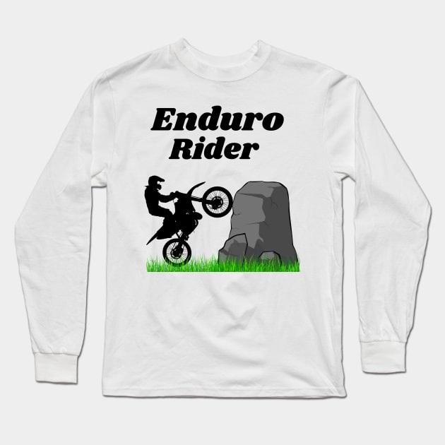 Awesome enduro rider Dirt bike/Motocross design. Long Sleeve T-Shirt by Murray Clothing